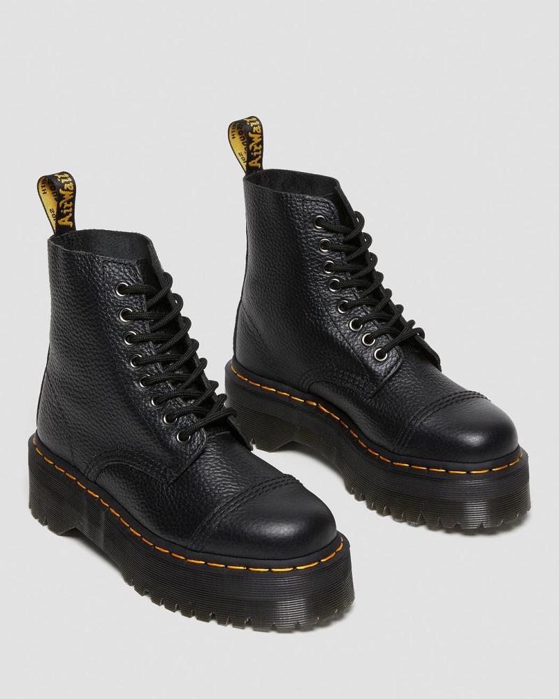 Dr Martens Sinclair Milled Nappa Leren Platform Laarzen Dames Zwart | NL 523PJJ